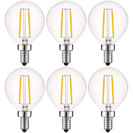 Luxrite G16.5 LED Bulbs 4W (40W Equivalent) 400LM 5000K Bright White Dimmable E12 Candelabra Base 6-Pack LR21611-6PK